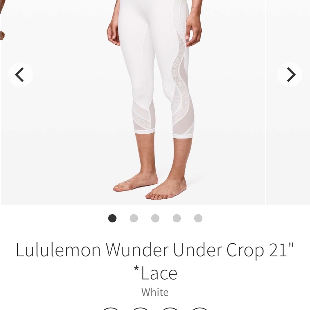 Lace wunder under crop 21” white.